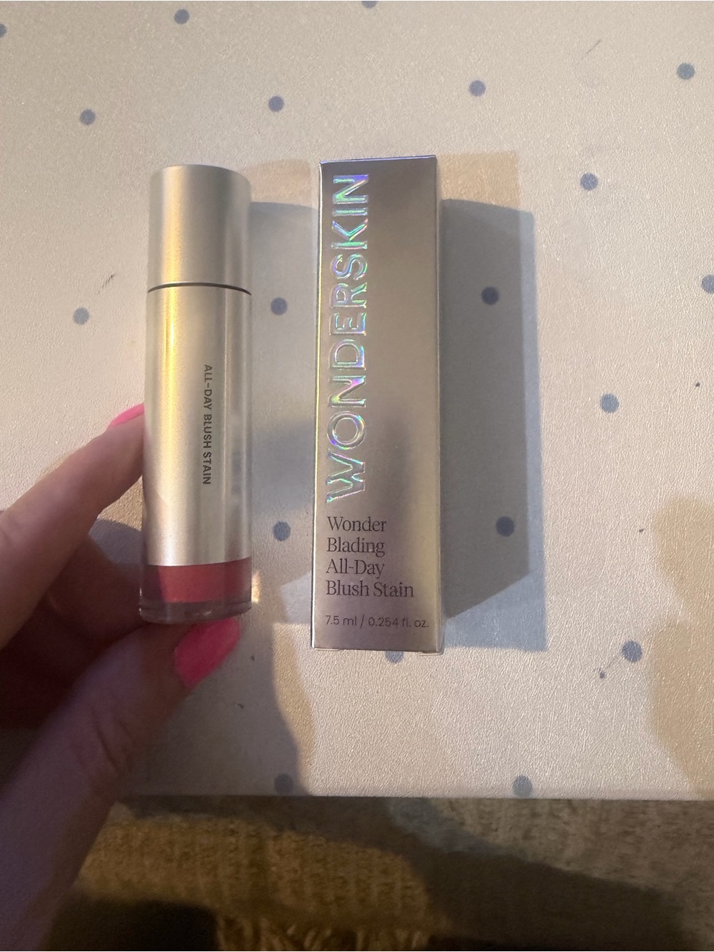 Wonderskin Wonder Blading All-Day Blush Stain — Pink. Color barely
